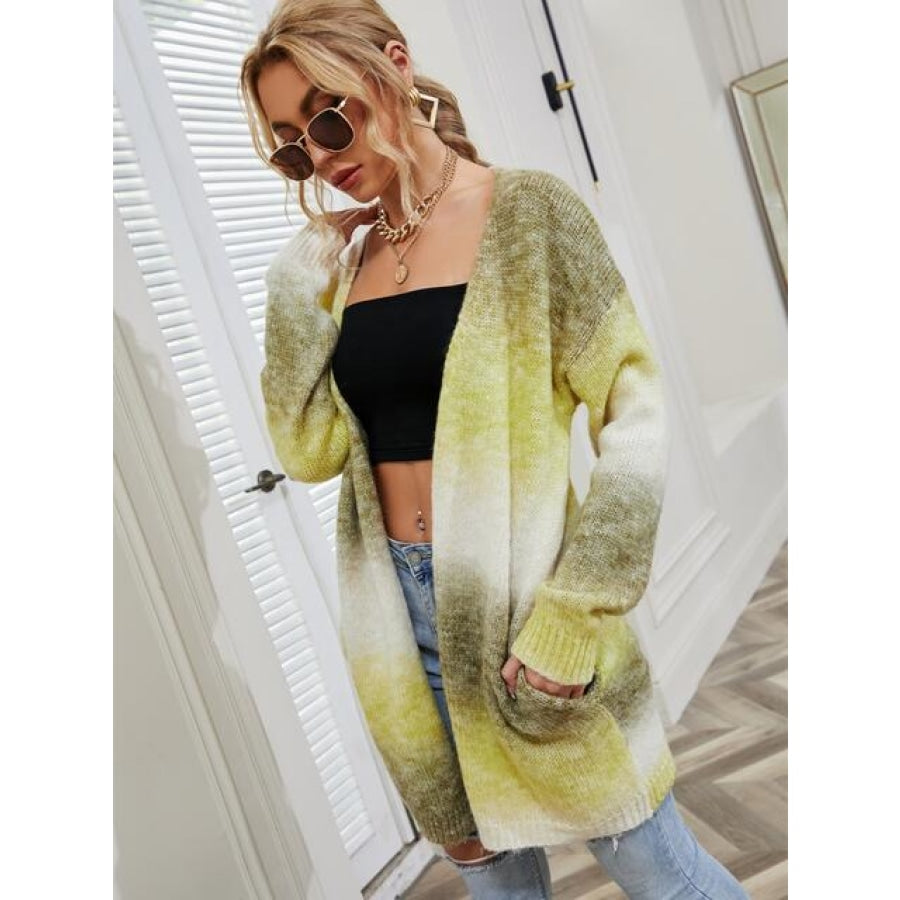 Full Size Gradient Open Front Cardigan Clothing