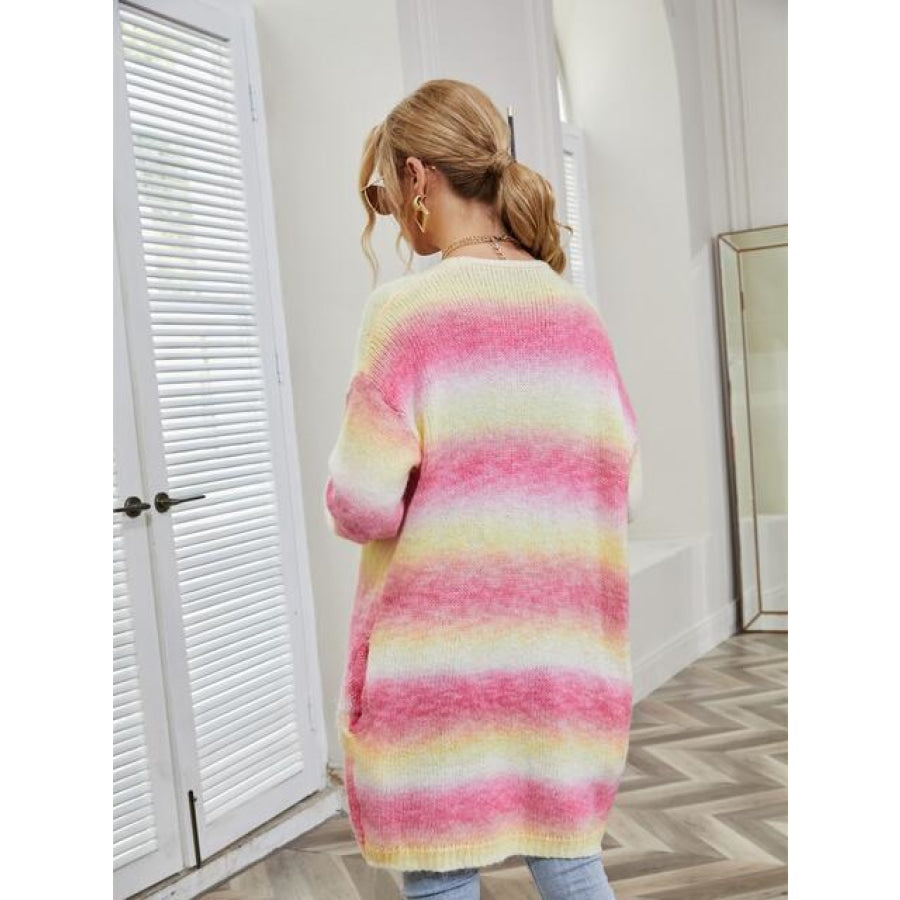 Full Size Gradient Open Front Cardigan Clothing