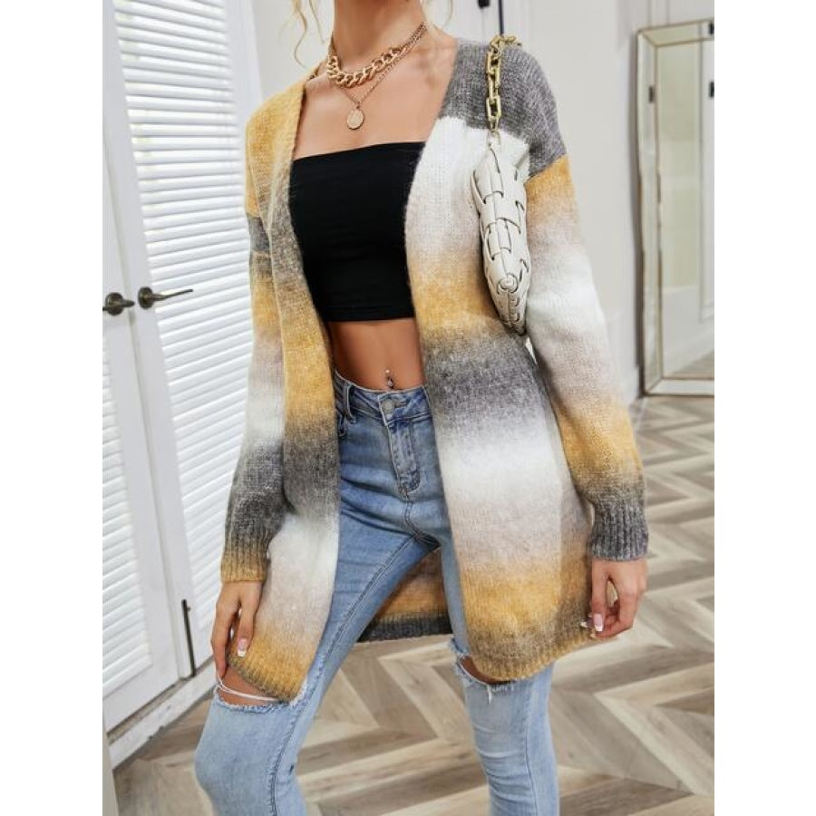 Full Size Gradient Open Front Cardigan Clothing