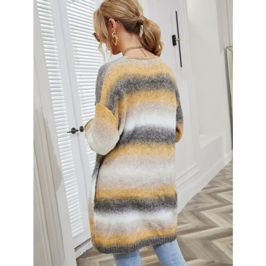 Full Size Gradient Open Front Cardigan Clothing