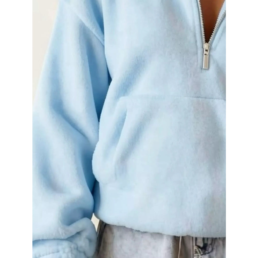 Full Size Half-Zip Fleece Sweatshirt Plus Apparel and Accessories