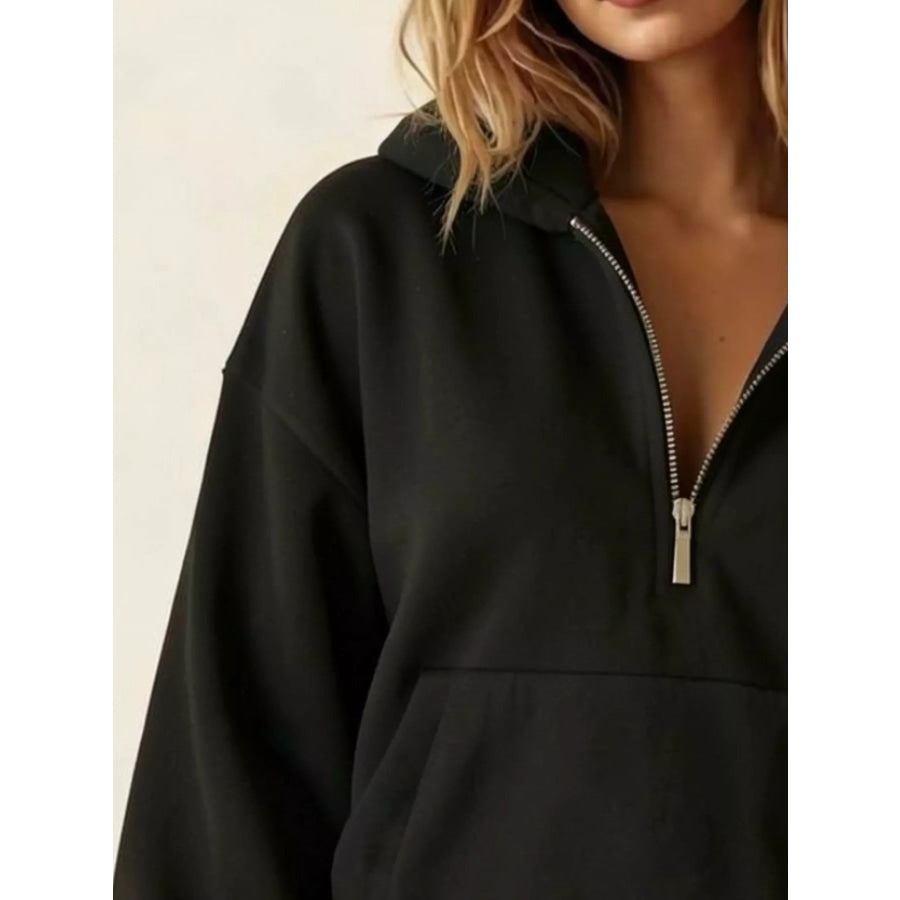 Full Size Half-Zip Fleece Sweatshirt Plus Apparel and Accessories