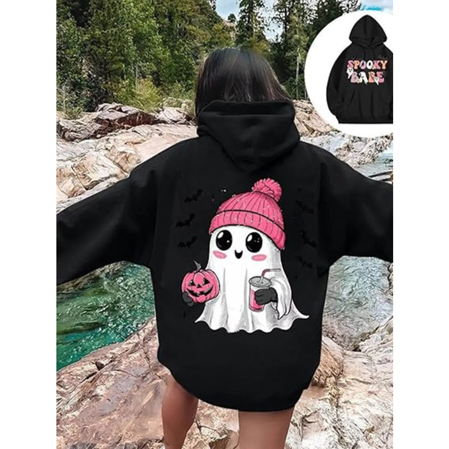 Full Size Halloween Graphic Long Sleeve Hoodie Plus Size Black / XS Apparel and Accessories