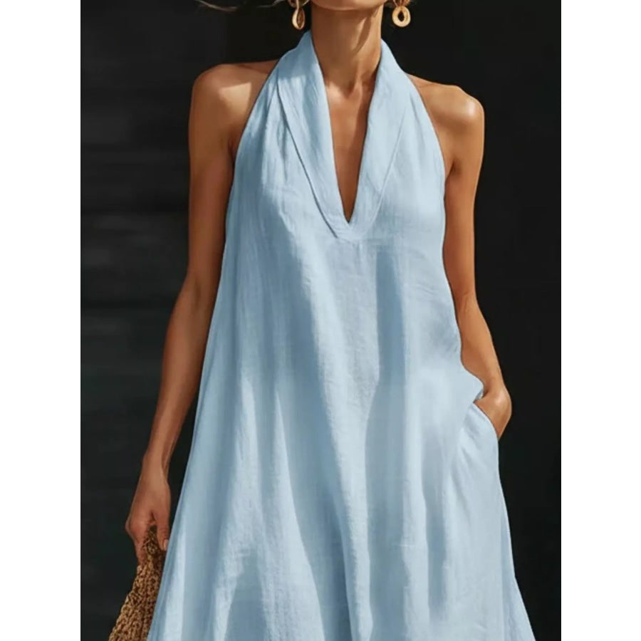 Full Size Halter Neck Sleeveless Maxi Dress Plus Size Apparel and Accessories