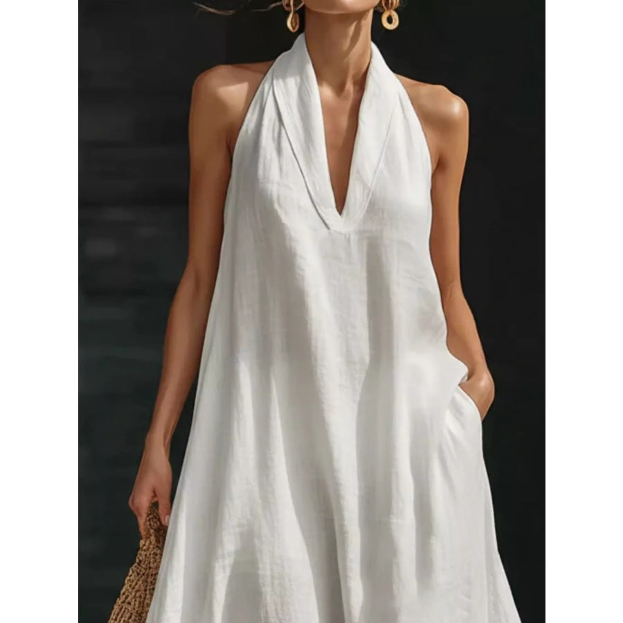 Full Size Halter Neck Sleeveless Maxi Dress Plus Size Apparel and Accessories