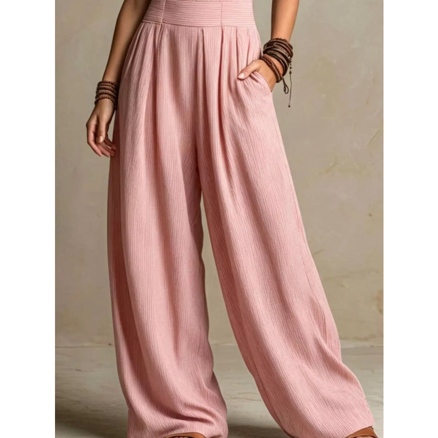Full Size Halter Neck Wide-Leg Jumpsuit Plus Apparel and Accessories
