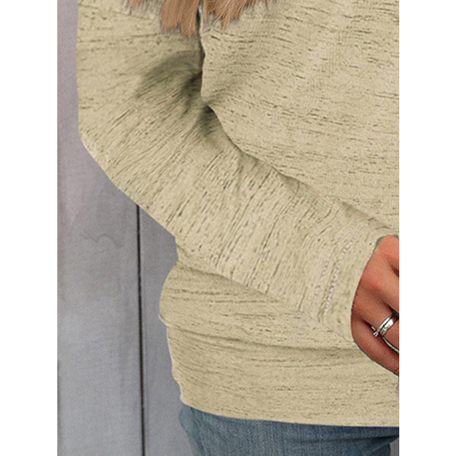 Full Size Heathered Long Sleeve Top Apparel and Accessories