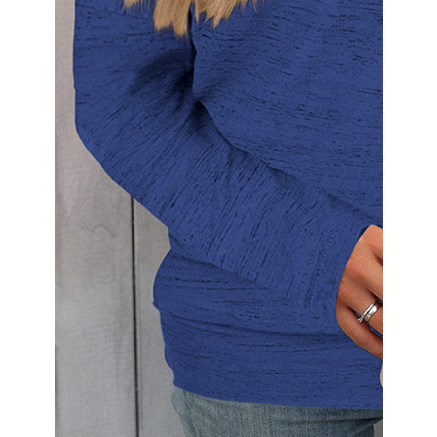 Full Size Heathered Long Sleeve Top Apparel and Accessories