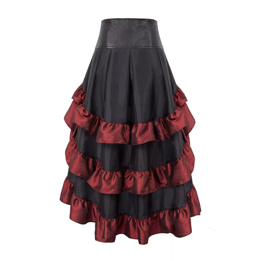Full Size High-Low Ruffled Skirt Plus Apparel and Accessories