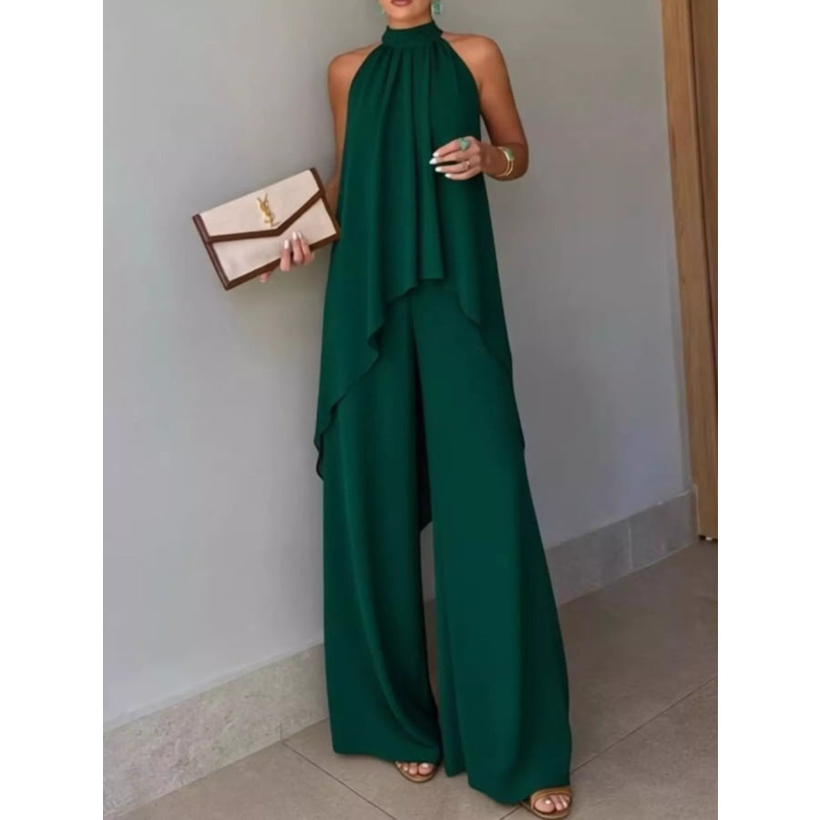 Full Size High-Low Sleeveless Top and Wide-Leg Pants Two-Piece Set Plus Apparel Accessories