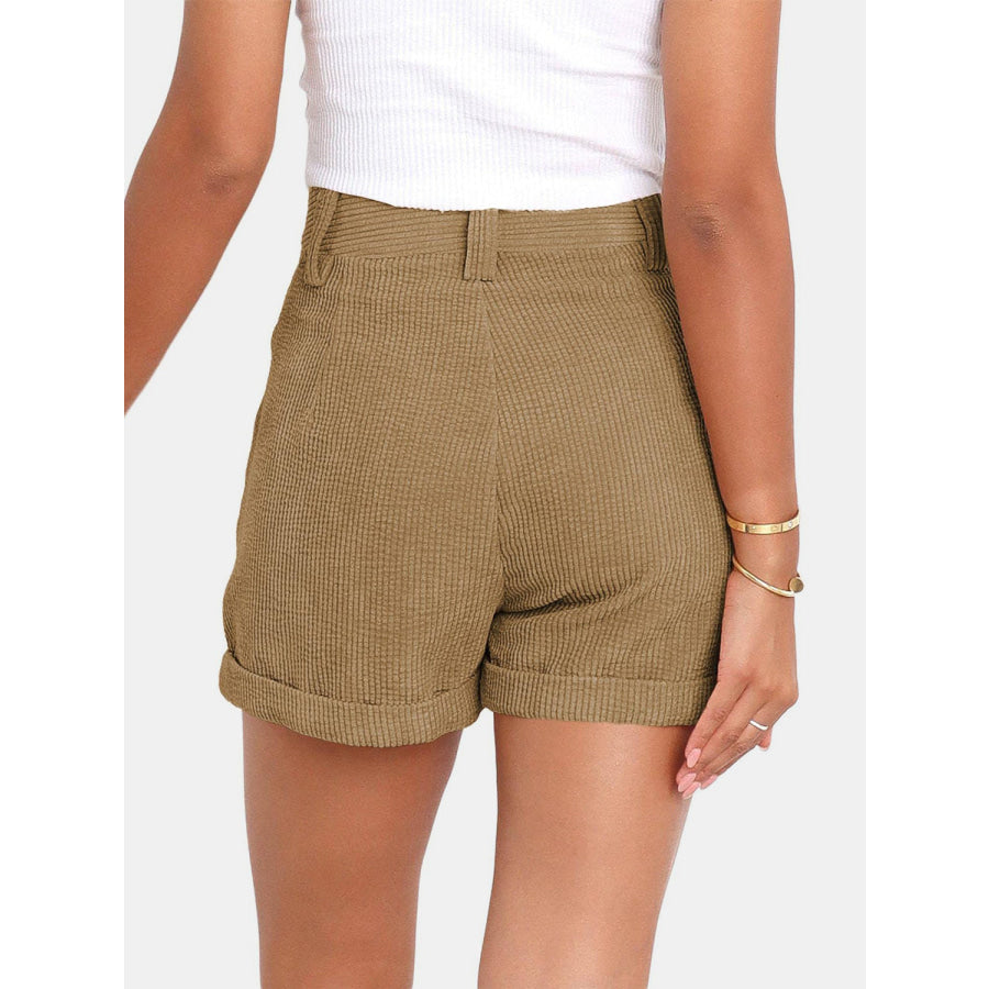 Full Size High Waist Shorts with Pockets Apparel and Accessories