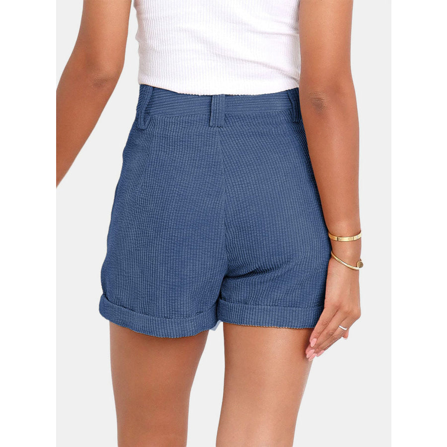 Full Size High Waist Shorts with Pockets Apparel and Accessories