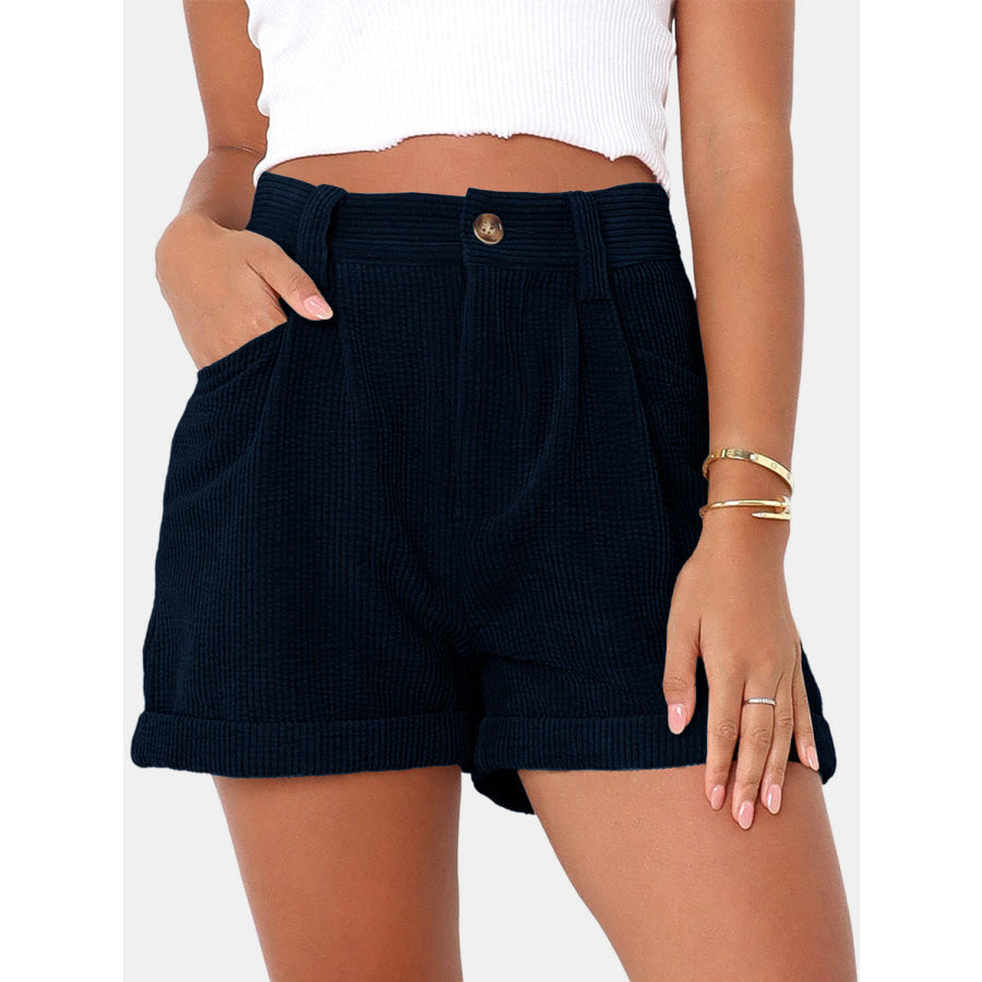 Full Size High Waist Shorts with Pockets Apparel and Accessories