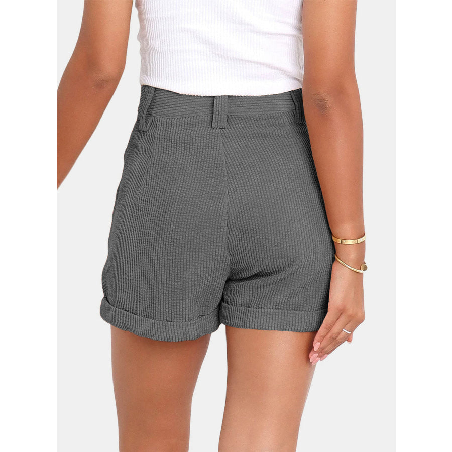 Full Size High Waist Shorts with Pockets Apparel and Accessories