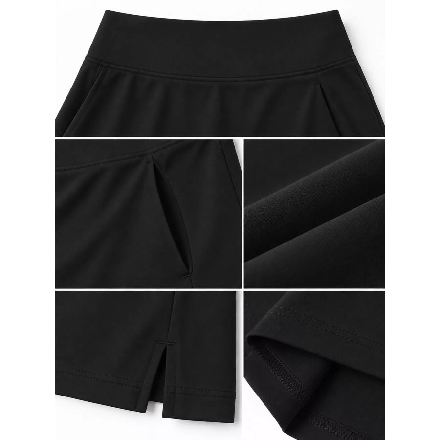 Full Size High-Waisted Athletic Skort with Side Pockets Plus Apparel and Accessories
