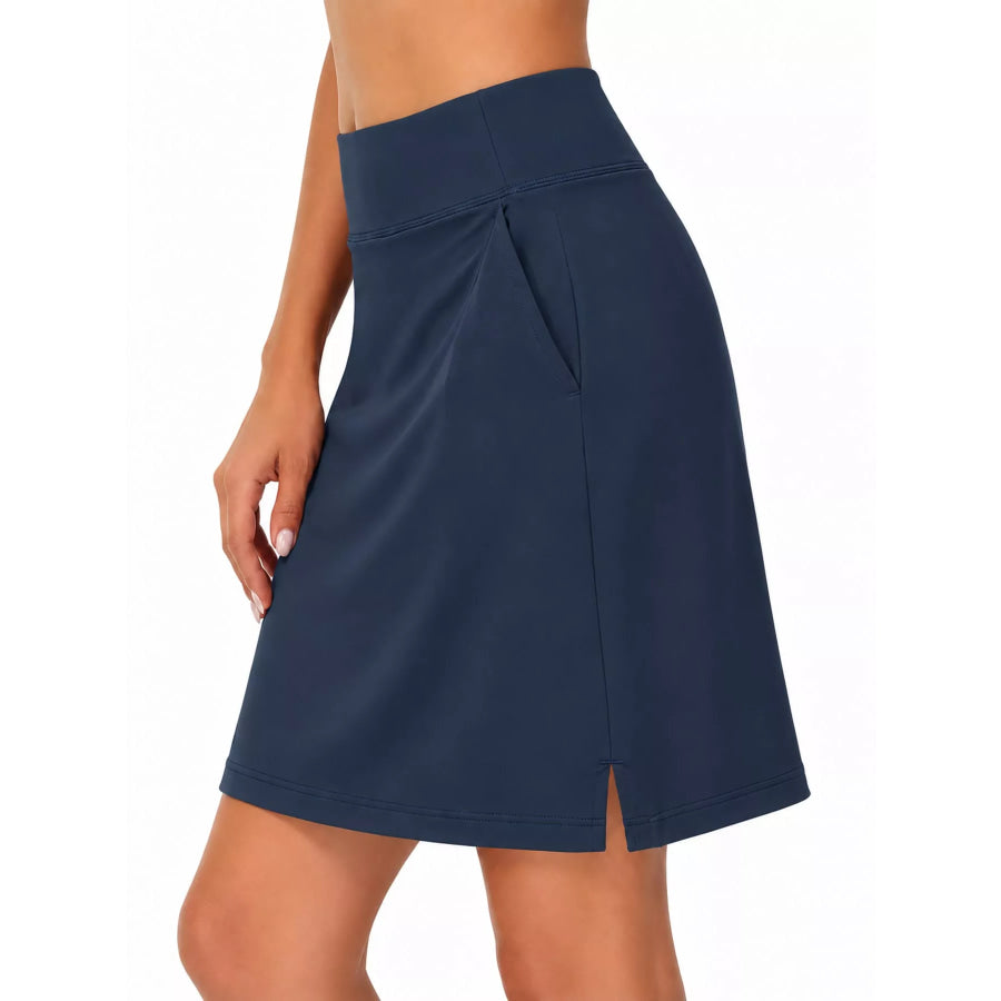 Full Size High-Waisted Athletic Skort with Side Pockets Plus Apparel and Accessories