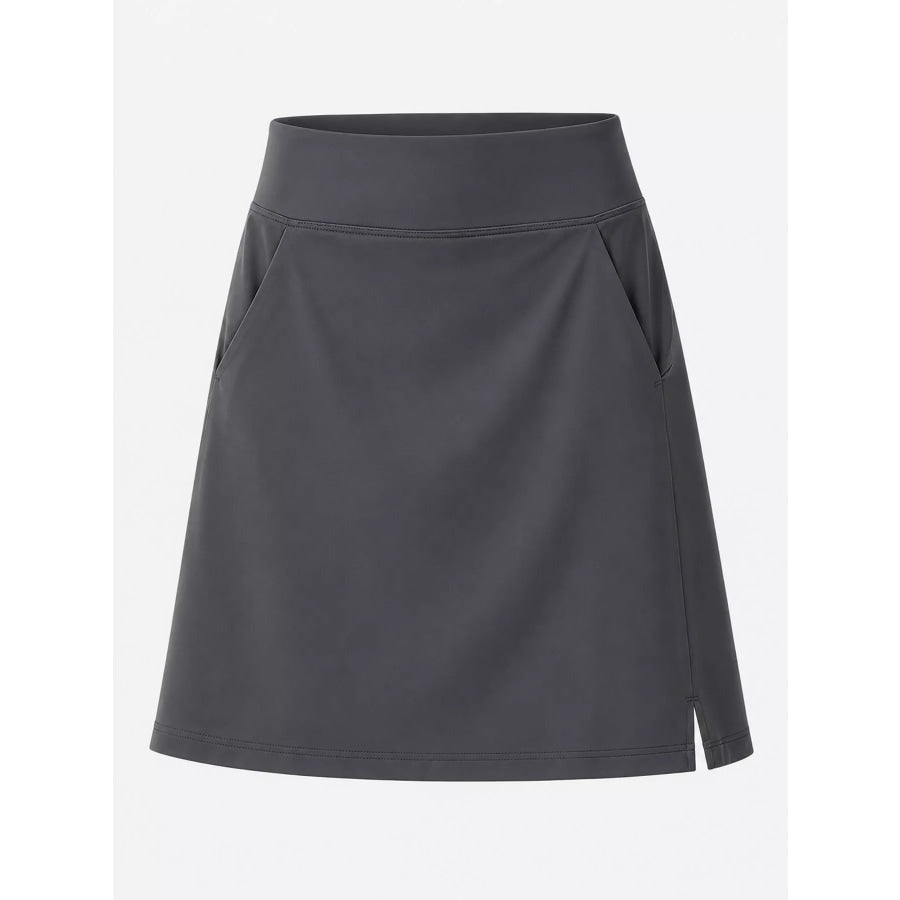Full Size High-Waisted Athletic Skort with Side Pockets Plus Apparel and Accessories