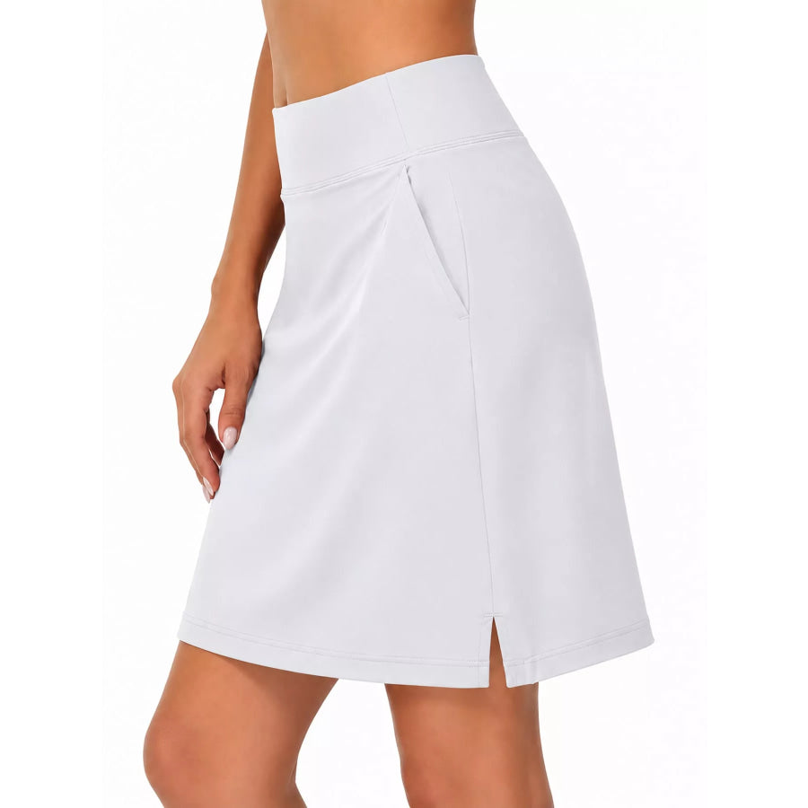 Full Size High-Waisted Athletic Skort with Side Pockets Plus Apparel and Accessories
