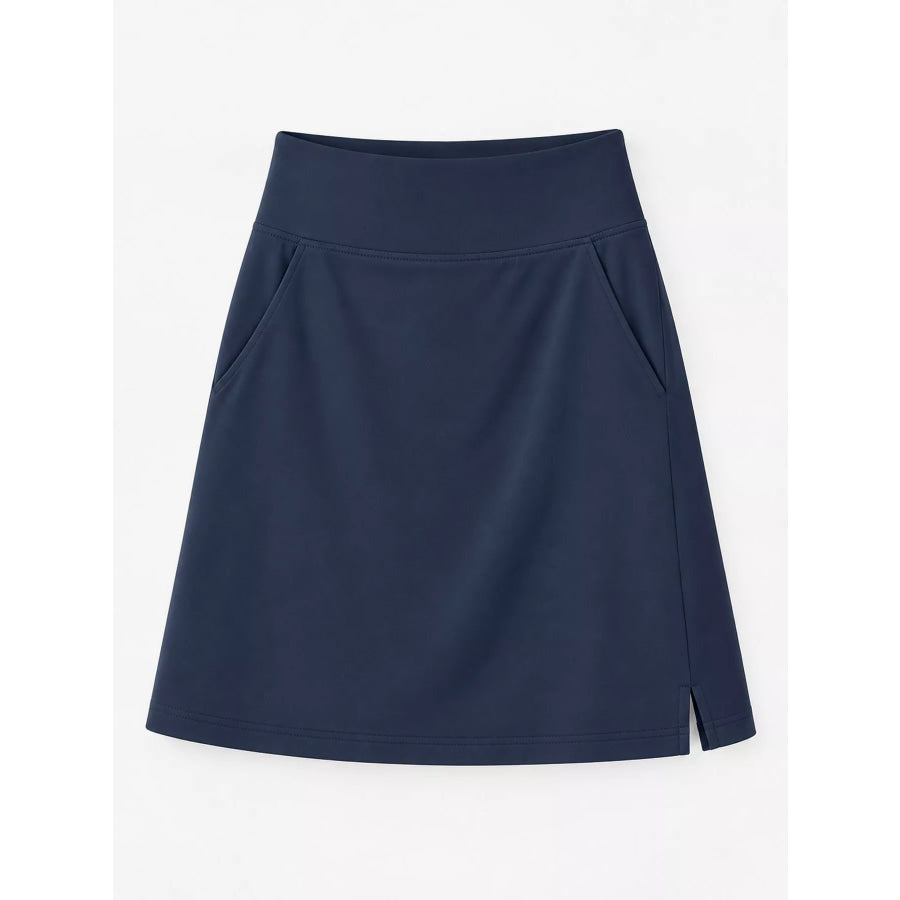 Full Size High-Waisted Athletic Skort with Side Pockets Plus Apparel and Accessories