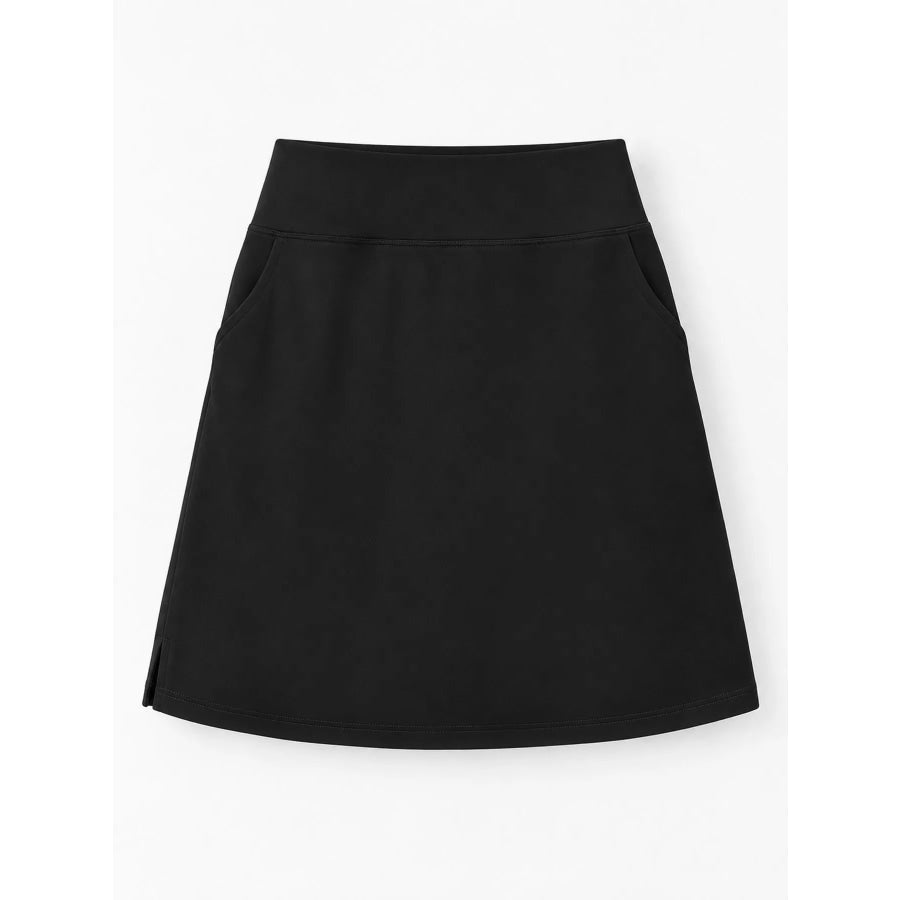 Full Size High-Waisted Athletic Skort with Side Pockets Plus Apparel and Accessories