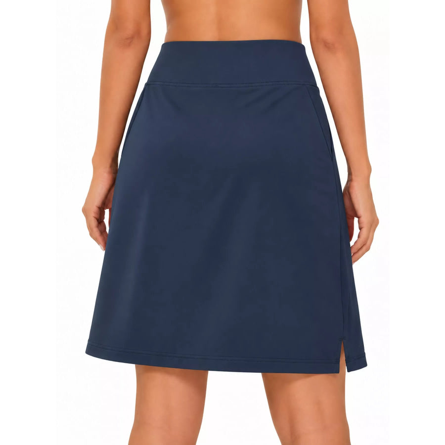 Full Size High-Waisted Athletic Skort with Side Pockets Plus Apparel and Accessories