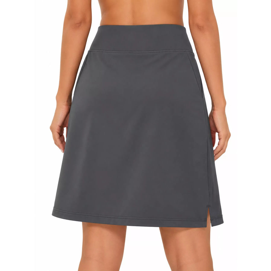Full Size High-Waisted Athletic Skort with Side Pockets Plus Apparel and Accessories