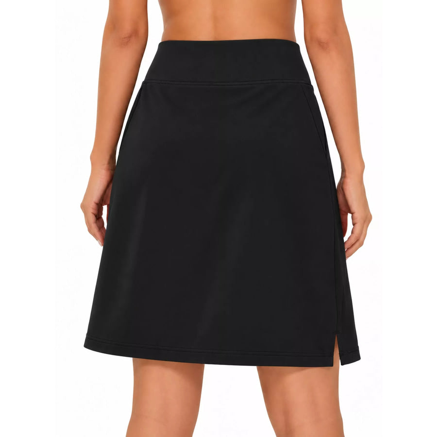 Full Size High-Waisted Athletic Skort with Side Pockets Plus Apparel and Accessories