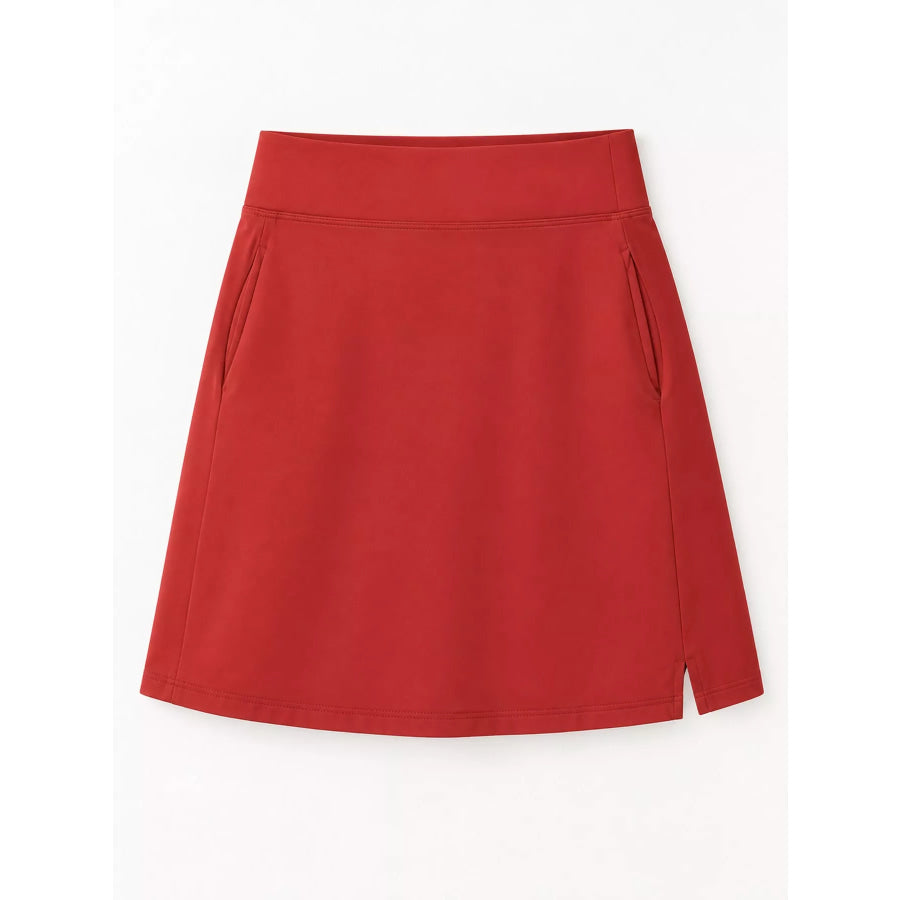 Full Size High-Waisted Athletic Skort with Side Pockets Plus Apparel and Accessories