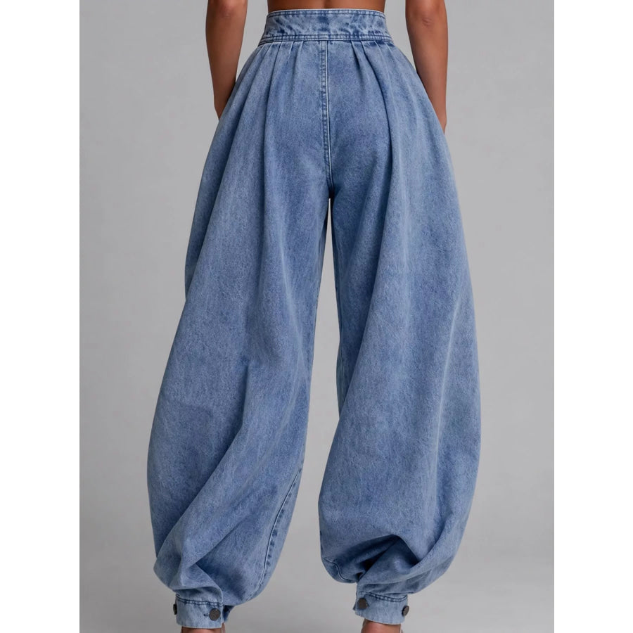 Full Size High-Waisted Balloon Leg Jeans Plus Apparel and Accessories