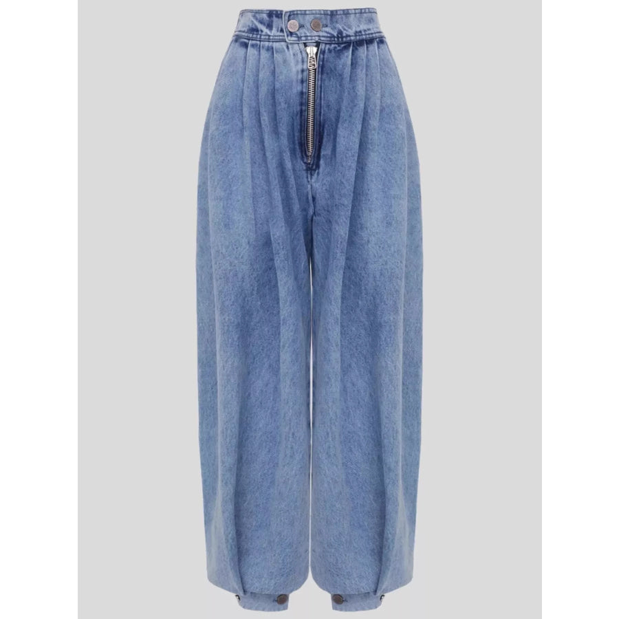 Full Size High-Waisted Balloon Leg Jeans Plus Apparel and Accessories