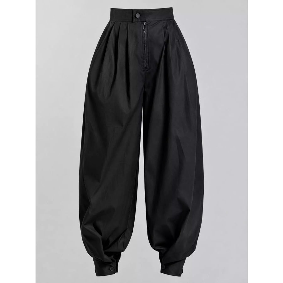 Full Size High-Waisted Balloon Leg Jeans Plus Black / S Apparel and Accessories