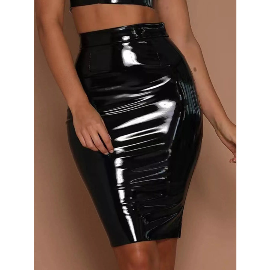 Full Size High-Waisted Bodycon Skirt Plus Apparel and Accessories