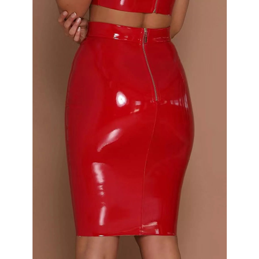 Full Size High-Waisted Bodycon Skirt Plus Apparel and Accessories