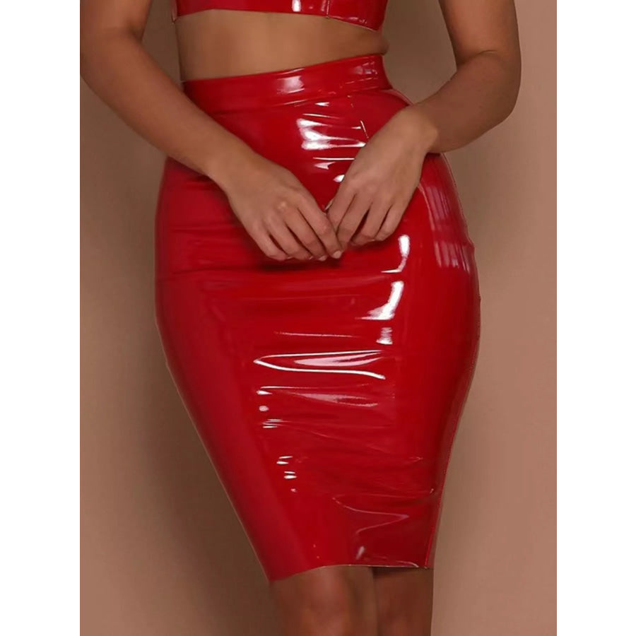 Full Size High-Waisted Bodycon Skirt Plus Apparel and Accessories