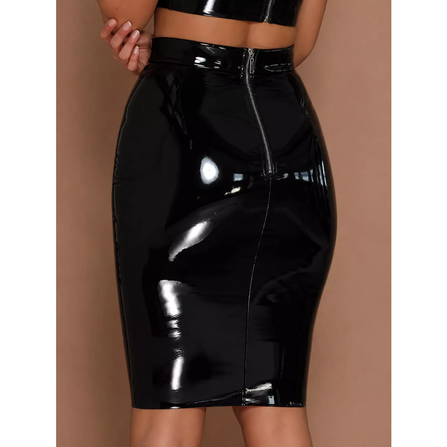 Full Size High-Waisted Bodycon Skirt Plus Apparel and Accessories