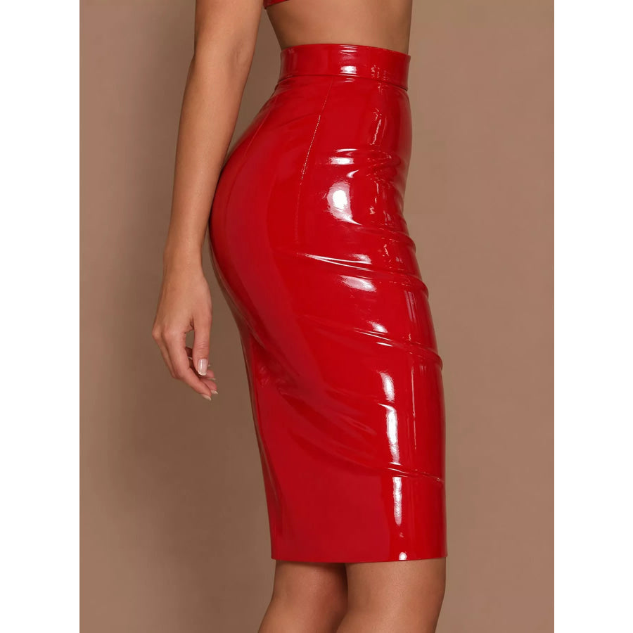 Full Size High-Waisted Bodycon Skirt Plus Apparel and Accessories