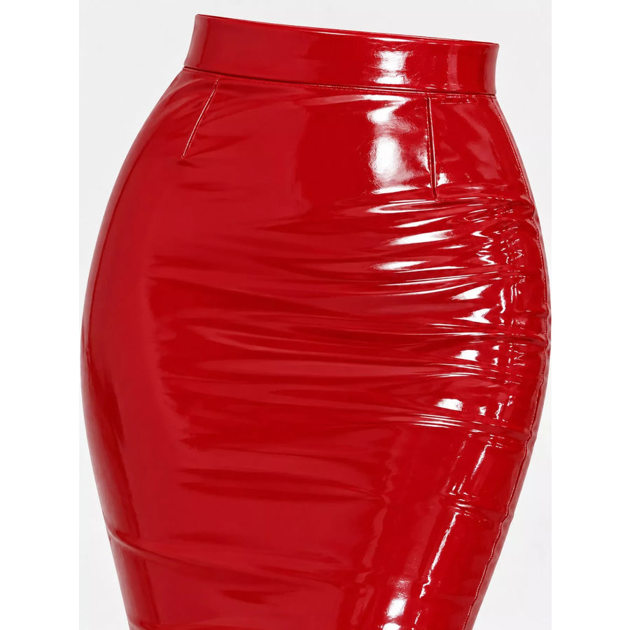 Full Size High-Waisted Bodycon Skirt Plus Apparel and Accessories