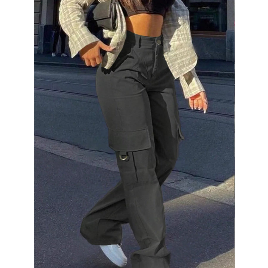 Full Size High-Waisted Cargo Pants Plus Size Apparel and Accessories