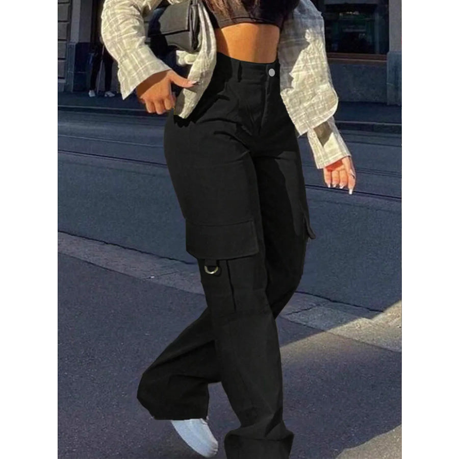Full Size High-Waisted Cargo Pants Plus Size Apparel and Accessories