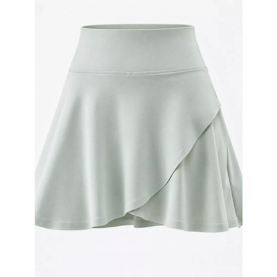 Full Size High-Waisted Flared Athletic Skirt with Breathable Performance Fabric Plus Apparel and Accessories