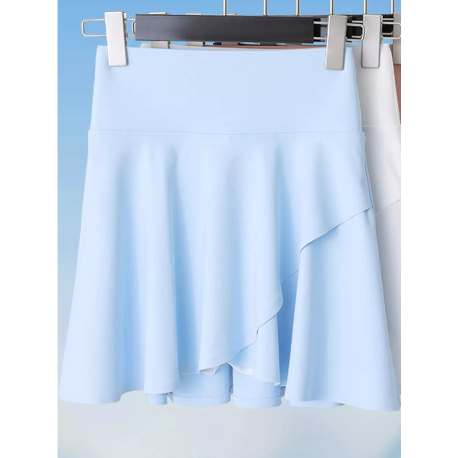 Full Size High-Waisted Flared Athletic Skirt with Breathable Performance Fabric Plus Apparel and Accessories