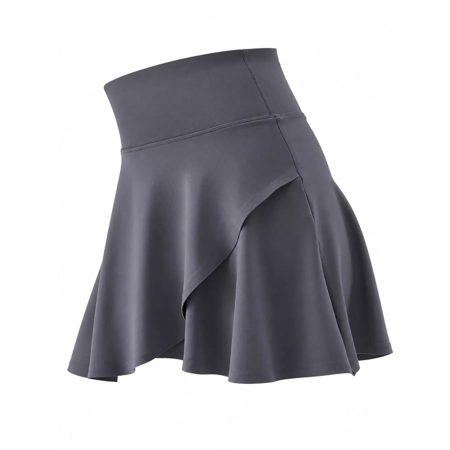 Full Size High-Waisted Flared Athletic Skirt with Breathable Performance Fabric Plus Apparel and Accessories