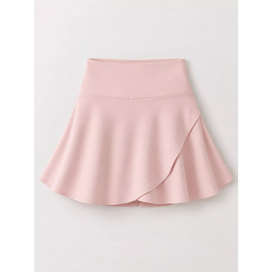 Full Size High-Waisted Flared Athletic Skirt with Breathable Performance Fabric Plus Apparel and Accessories