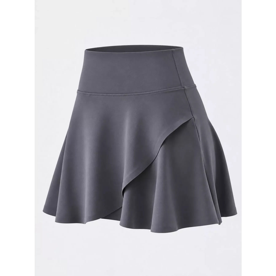 Full Size High-Waisted Flared Athletic Skirt with Breathable Performance Fabric Plus Apparel and Accessories