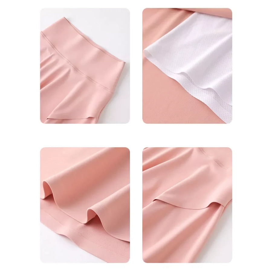 Full Size High-Waisted Flared Athletic Skirt with Breathable Performance Fabric Plus Apparel and Accessories