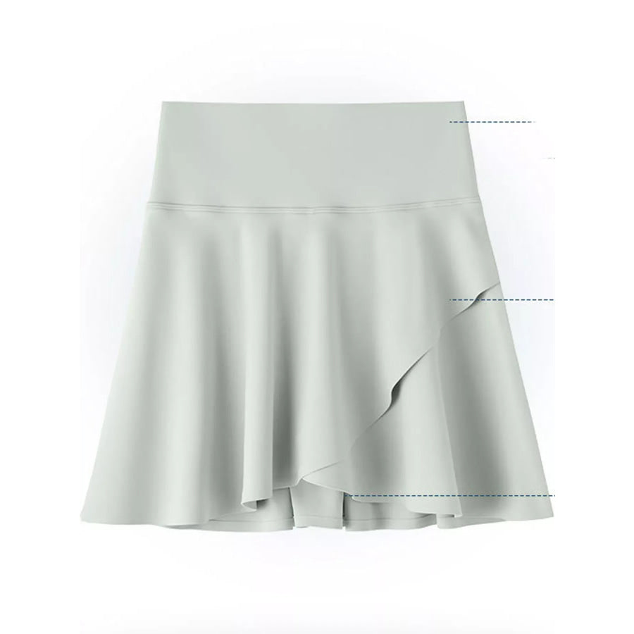 Full Size High-Waisted Flared Athletic Skirt with Breathable Performance Fabric Plus Apparel and Accessories