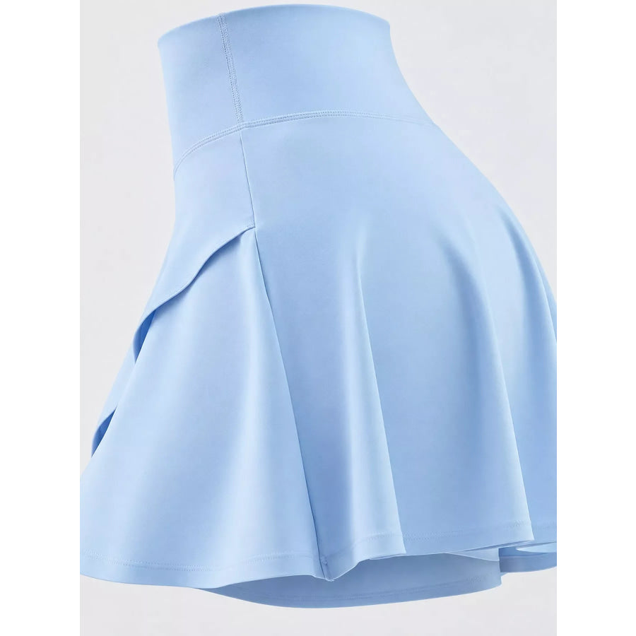 Full Size High-Waisted Flared Athletic Skirt with Breathable Performance Fabric Plus Apparel and Accessories