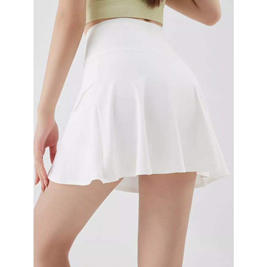Full Size High-Waisted Flared Athletic Skirt with Breathable Performance Fabric Plus Apparel and Accessories