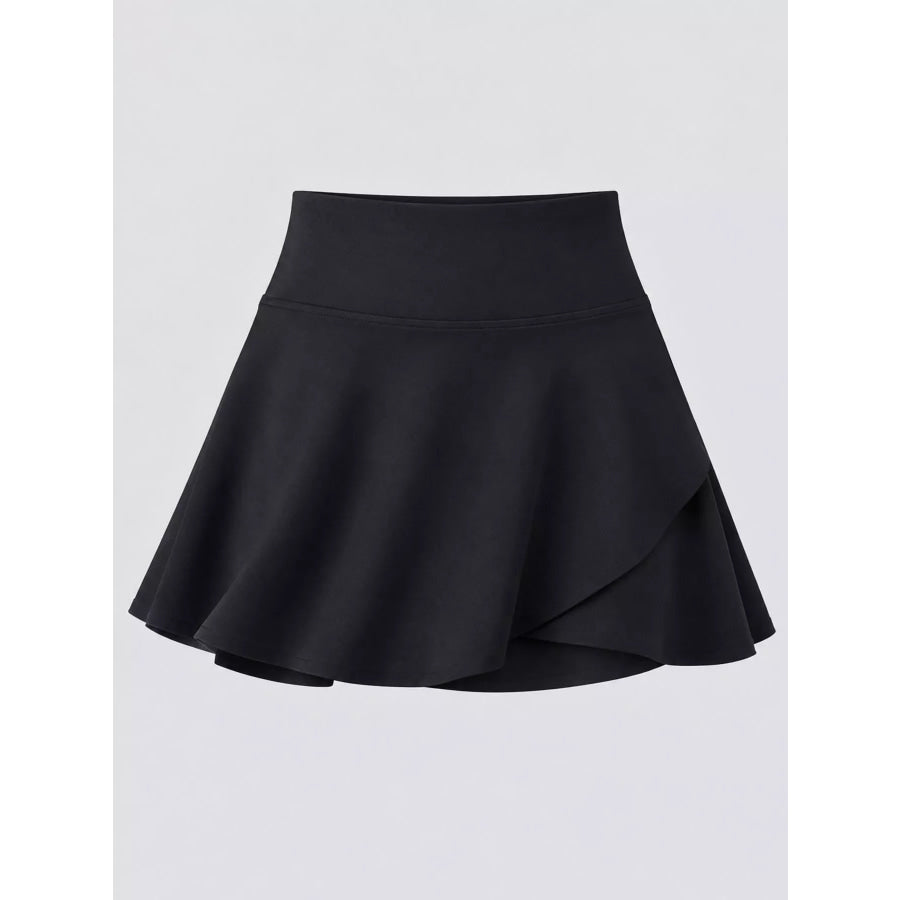 Full Size High-Waisted Flared Athletic Skirt with Breathable Performance Fabric Plus Apparel and Accessories