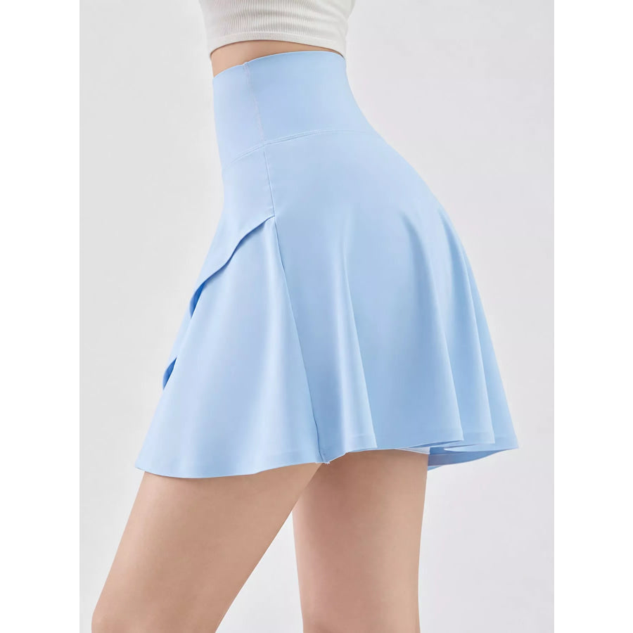 Full Size High-Waisted Flared Athletic Skirt with Breathable Performance Fabric Plus Apparel and Accessories